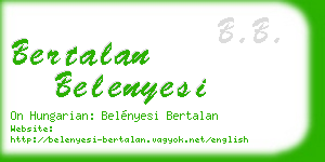 bertalan belenyesi business card